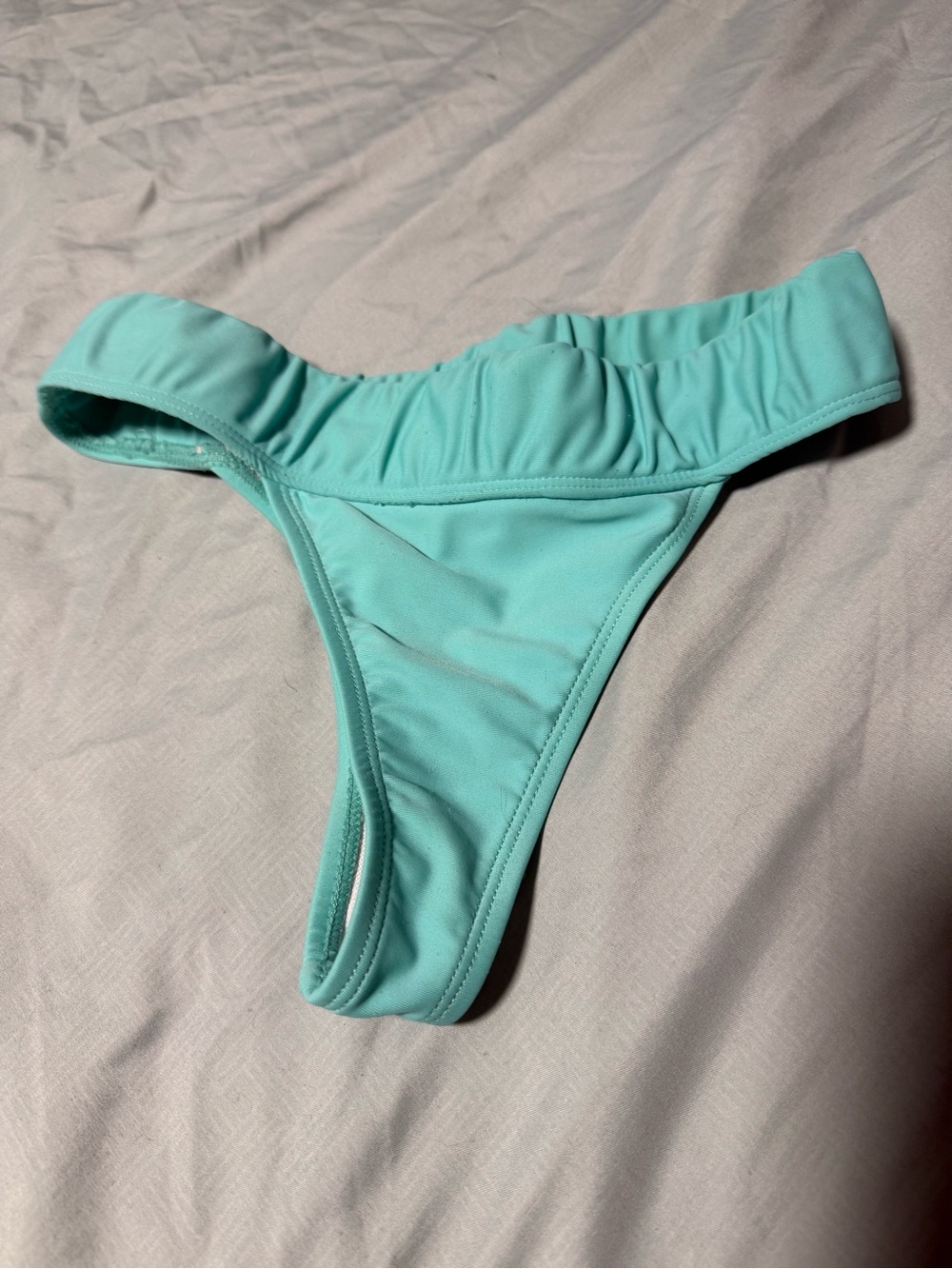 Women’s Bikini Bottom - Aqua Ruched Waist Boutine LA no tag fits like small